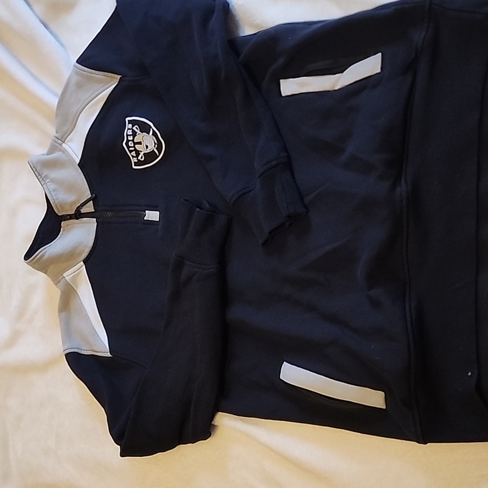 Mens nfl team apparel Raiders half zip